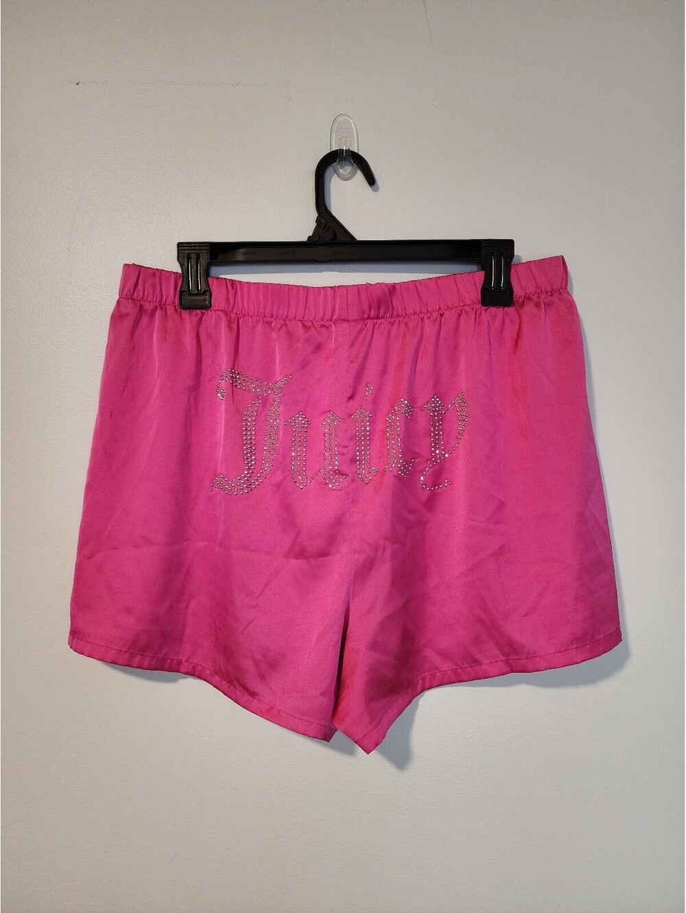 Juicy Couture - Shorts Pajama Satin Rhinestone Bedazzled - Size L - Pink